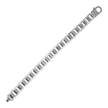 925 Sterling Silver Rhodium Attractive Anchorlink Mens Bracelet