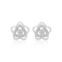 925 Sterling Silver Bloom Flower Triangle Shaped Earring For Women