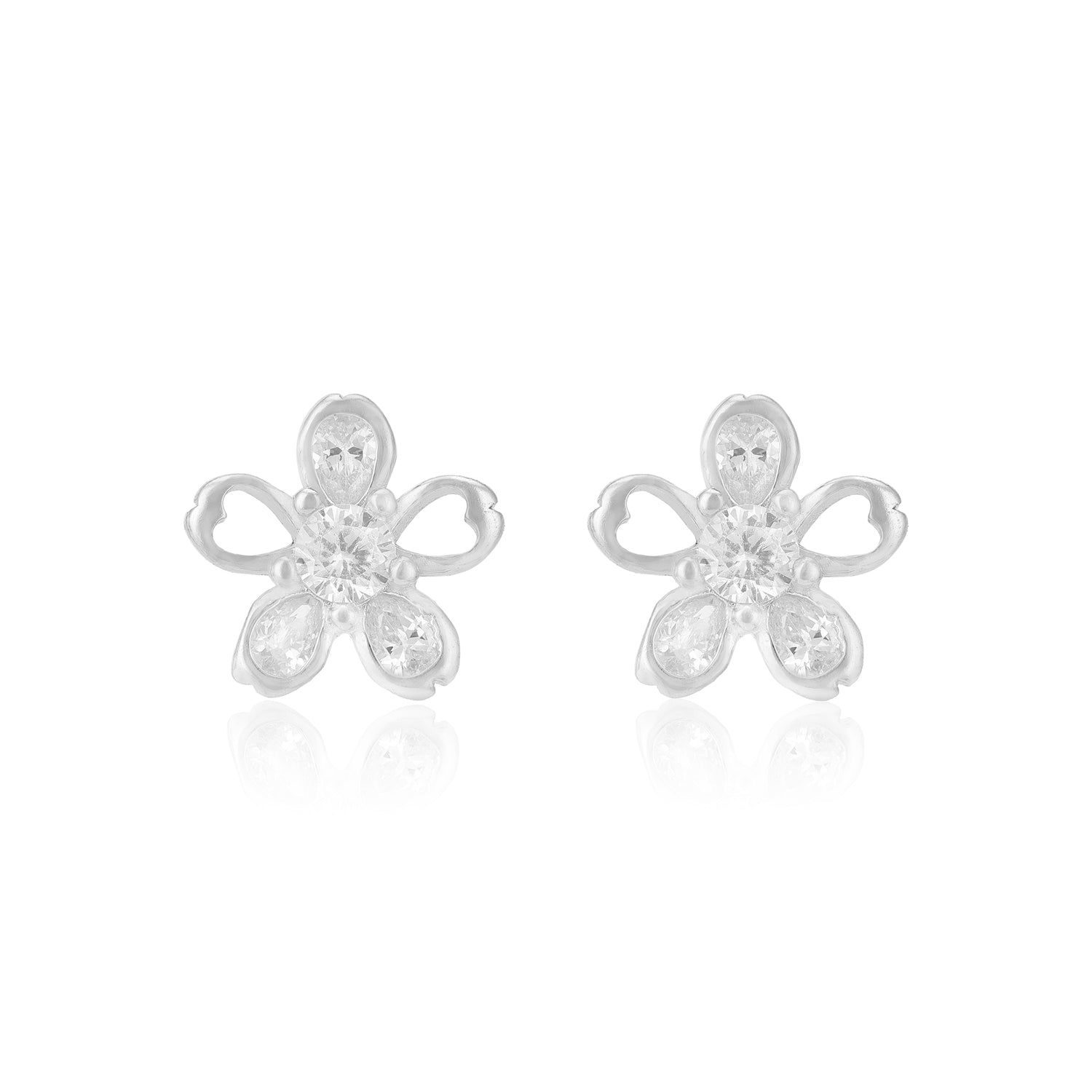 925 Sterling Silver Blooming Flower Earrings for Women