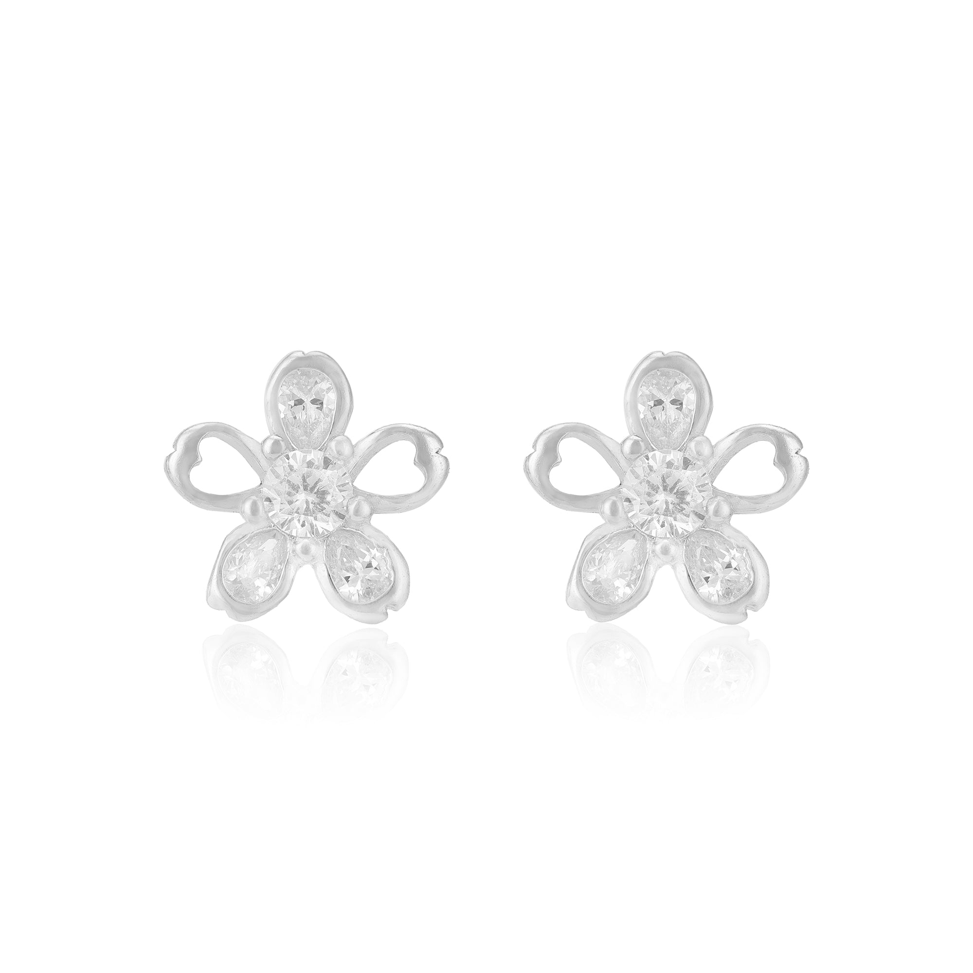 925 Sterling Silver Blooming Flower Earrings for Women
