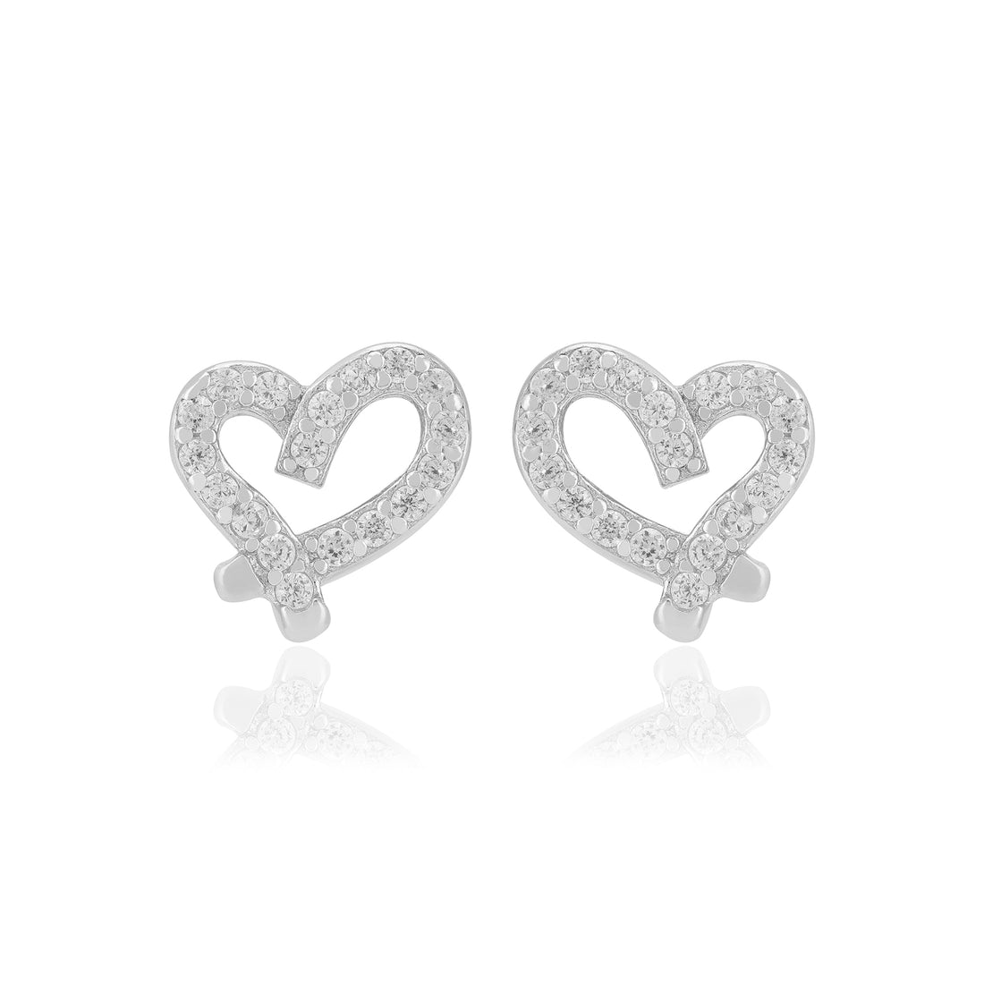 925 Sterling Silver Crystal Heart Earrings For Women
