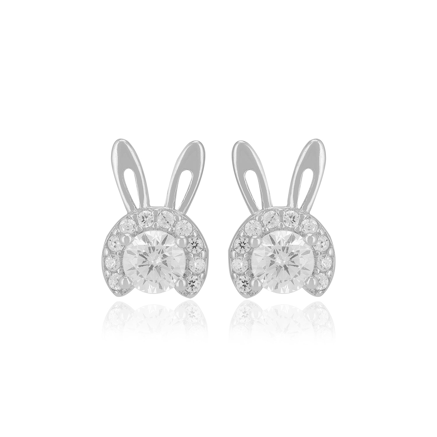 925 Sterling Silver Cute Bunny Earrings For Women 
