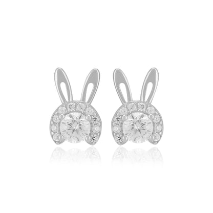 925 Sterling Silver Cute Bunny Earrings For Women 
