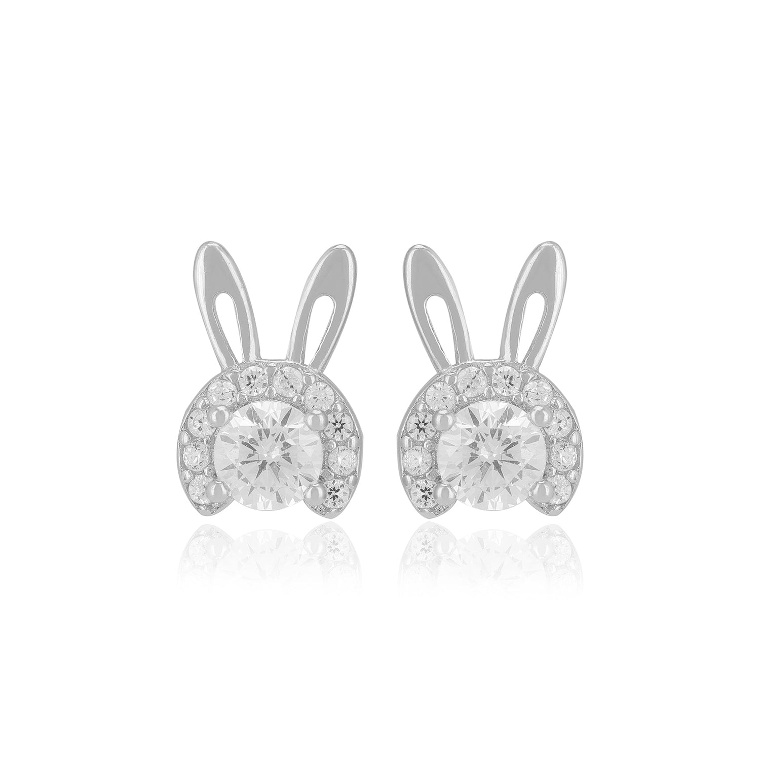 925 Sterling Silver Cute Bunny Earrings For Women 
