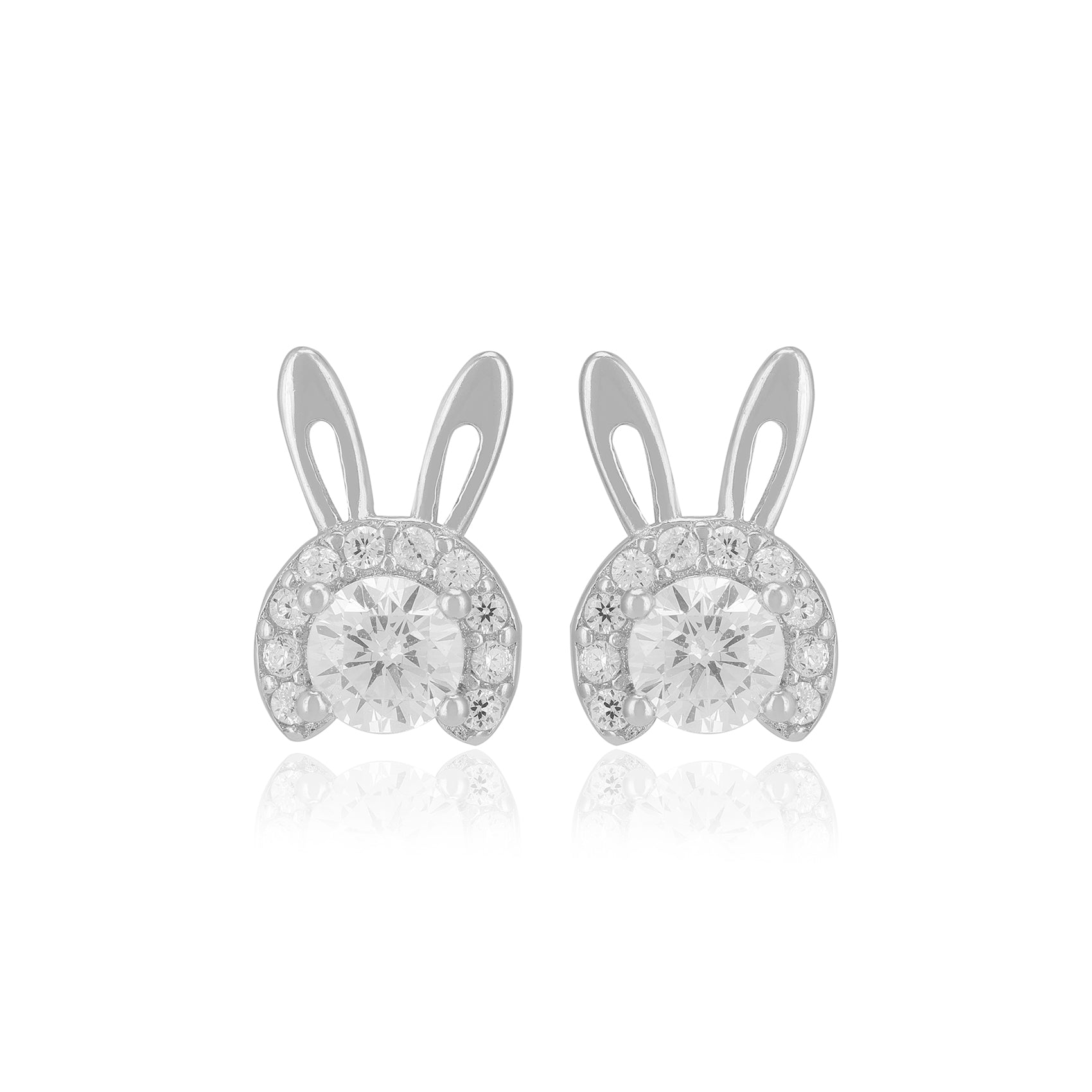 925 Sterling Silver Cute Bunny Earrings For Women 
