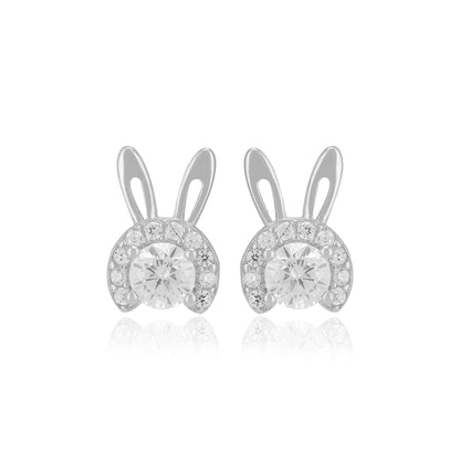 925 Sterling Silver Cute Bunny Earrings For Women 
