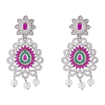 925 Sterling Silver Rhodium Dazzling Earring