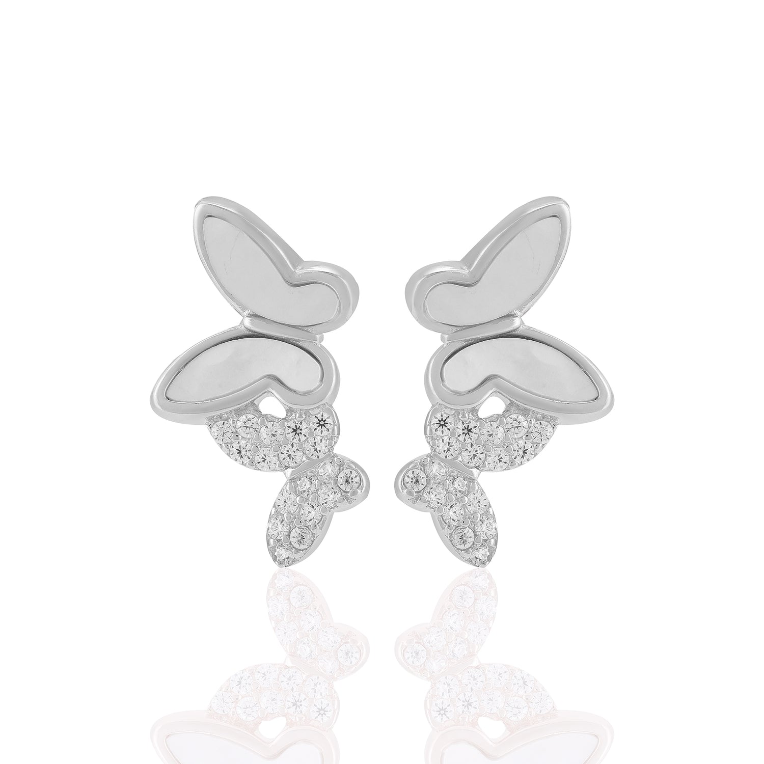 925 Sterling Silver Dual Style Butterflies Earrings For Women