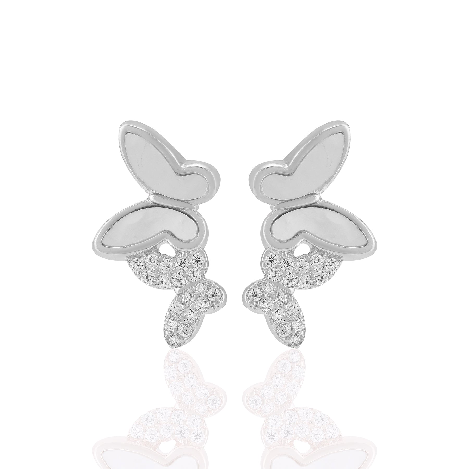 925 Sterling Silver Dual Style Butterflies Earrings For Women