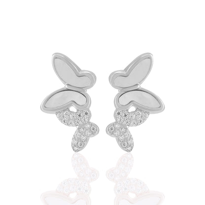 925 Sterling Silver Dual Style Butterflies Earrings For Women