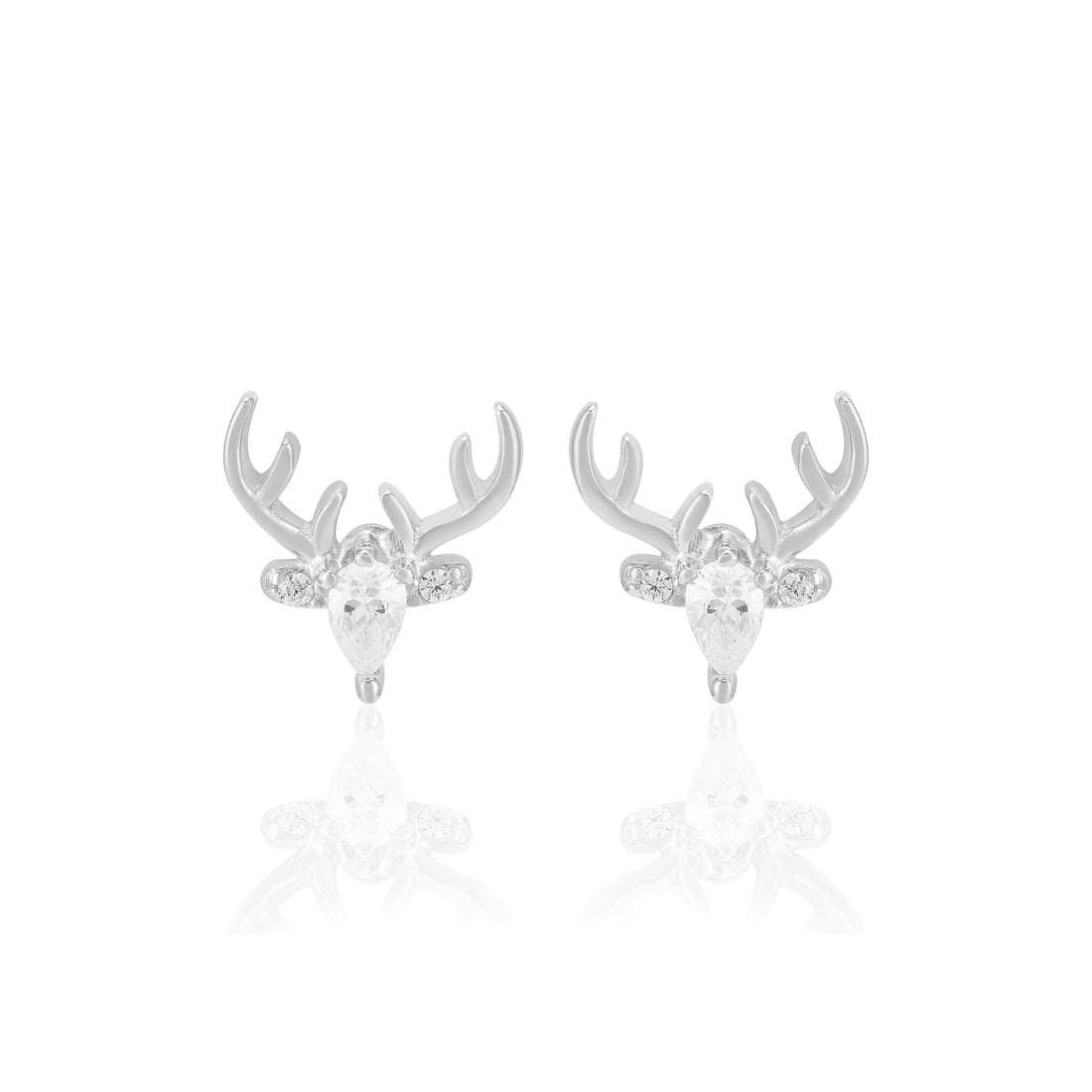 925 Sterling Silver Festive Antler Earrings For Women