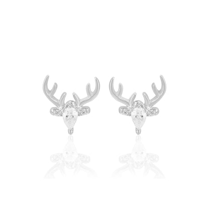 925 Sterling Silver Festive Antler Earrings For Women