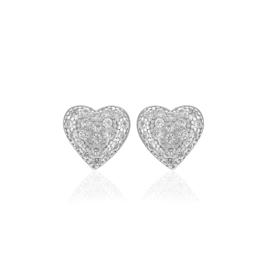 925  Sterling Silver Glittering Heart Earrings For Women