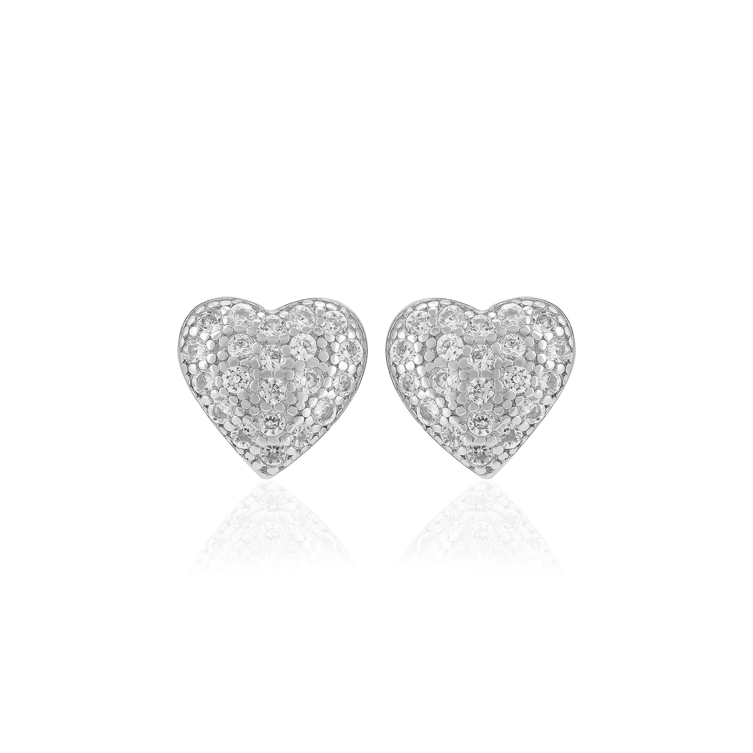 925  Sterling Silver Glittering Heart Earrings For Women