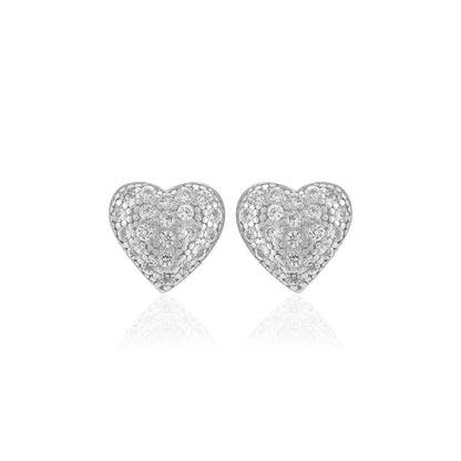 925  Sterling Silver Glittering Heart Earrings For Women