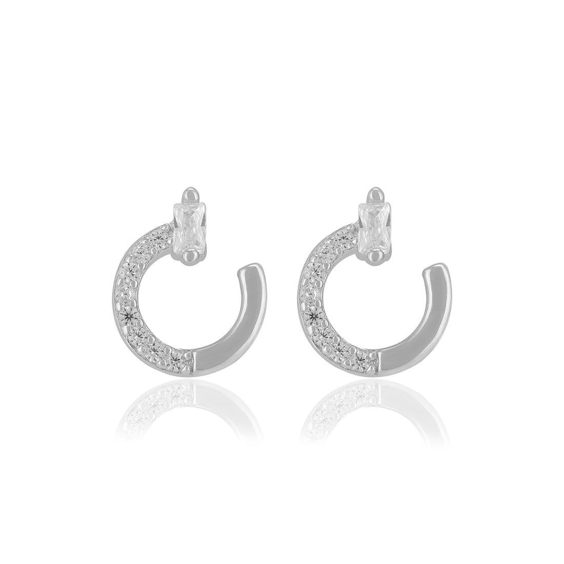 925 Sterling Silver Half Hoop Earrings For Women