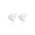 925 Sterling Silver Heart Shaped Dual Type Stoned Earrings For Women