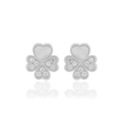 925 Sterling Silver Heart Shaped Petals Earrings For Women