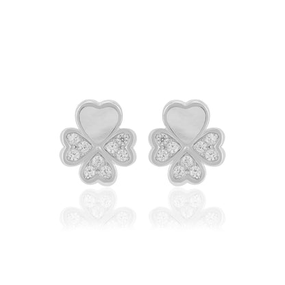 925 Sterling Silver Heart Shaped Petals Earrings For Women