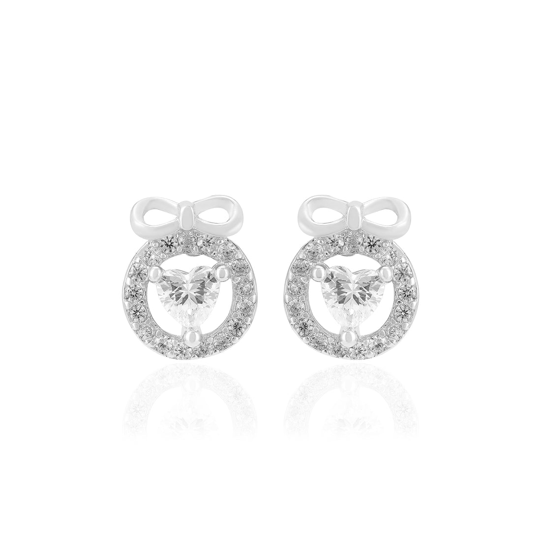 925 Sterling Silver Knotted Love Heart Earrings For Women