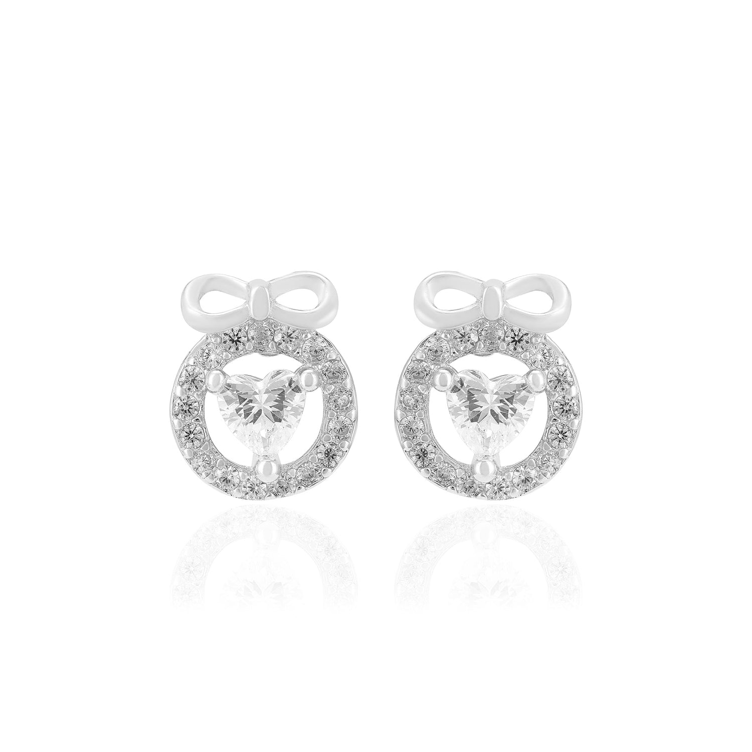 925 Sterling Silver Knotted Love Heart Earrings For Women