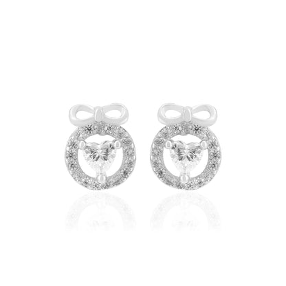 925 Sterling Silver Knotted Love Heart Earrings For Women