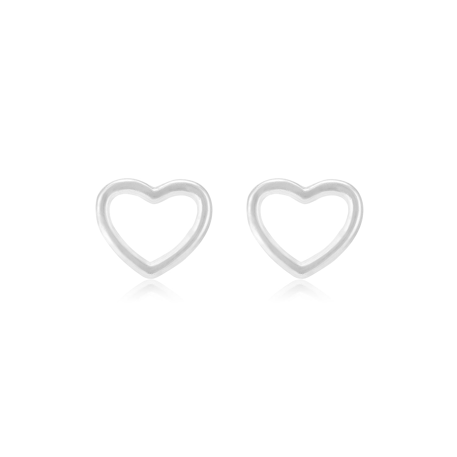 925 Sterling Silver Outline Heart Earrings For Women