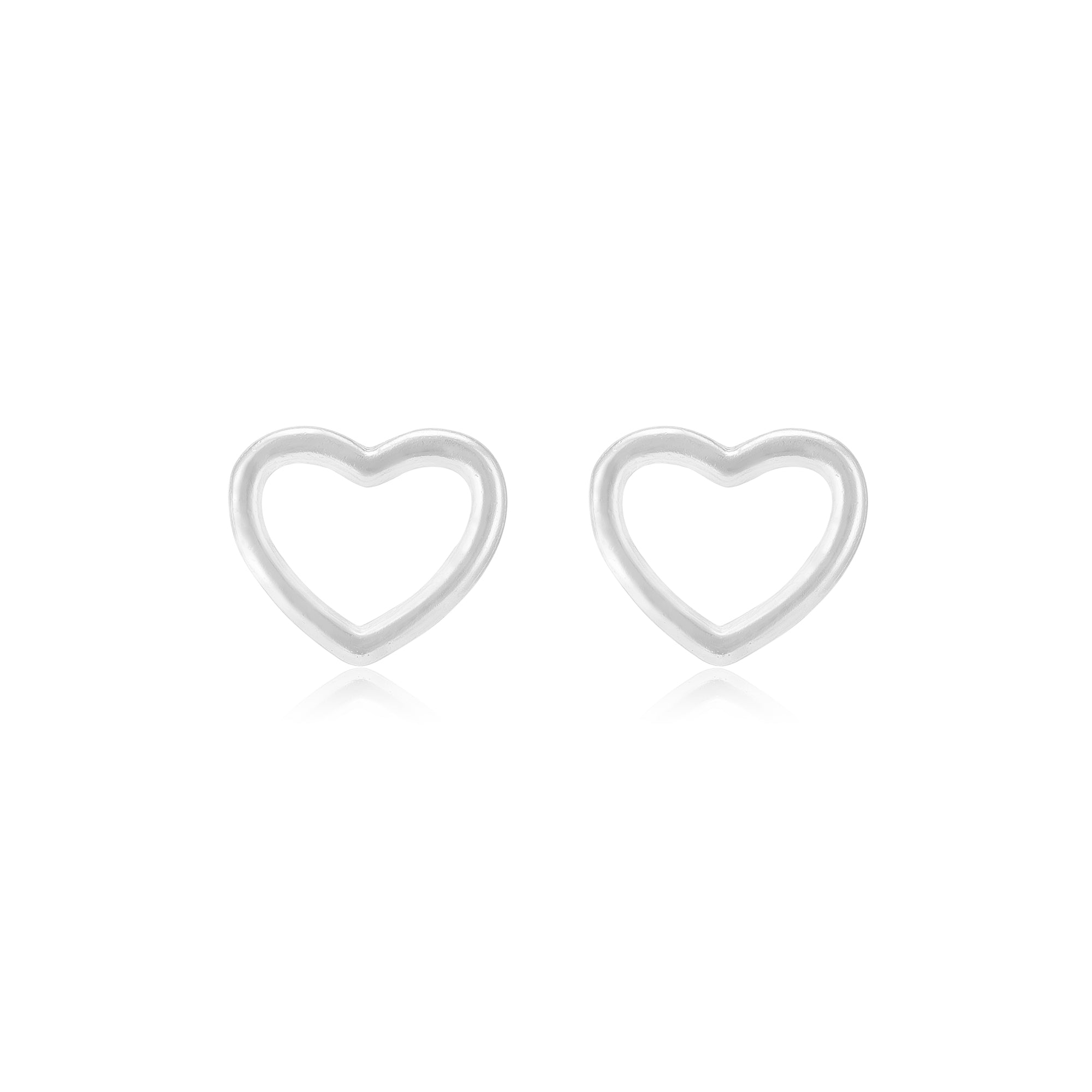 925 Sterling Silver Outline Heart Earrings For Women