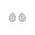 925 Sterling Silver Pear Shaped Centered White Stone Earrings For Women