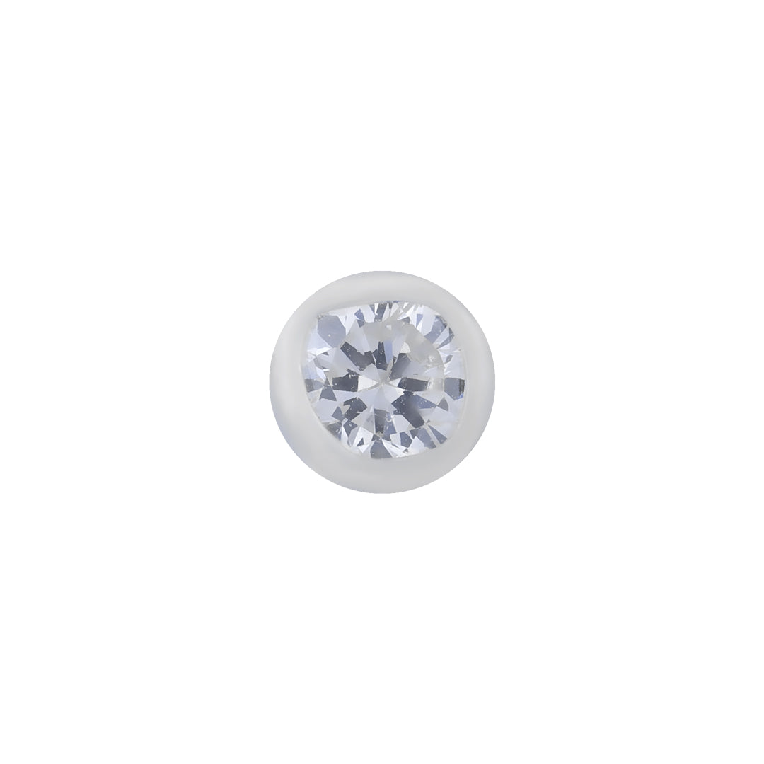 925 Sterling Silver Rhodium Plated Aurora Pulse Minimal Nosepin For Women