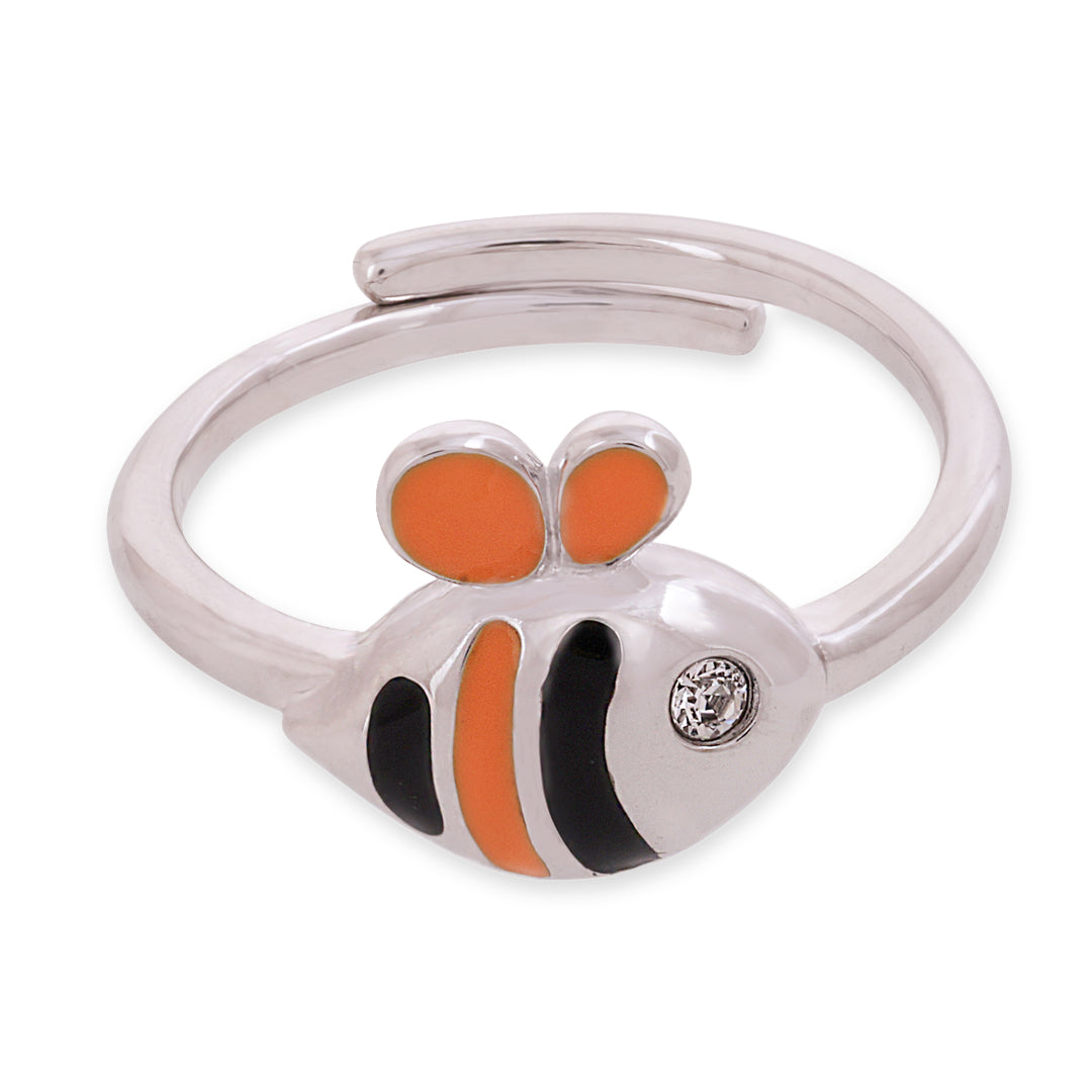 925 Sterling Silver Rhodium Plated Baby Bee Ring For Kids