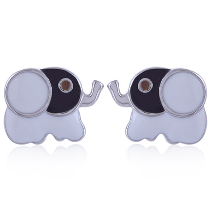 925 Sterling Silver Rhodium Plated Baby Elephant Stud For Kids