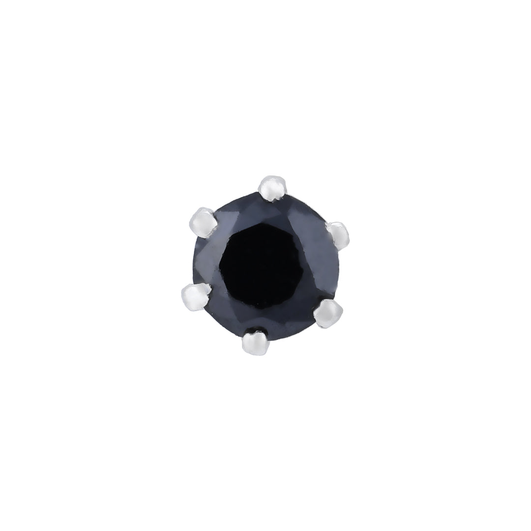 925 Sterling Silver Rhodium Plated Classic Velvet Blue Nosepin for Women