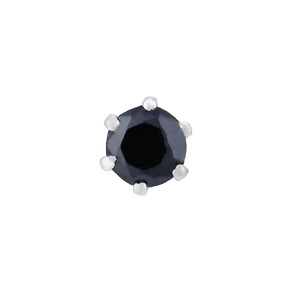 925 Sterling Silver Rhodium Plated Classic Velvet Blue Nosepin for Women