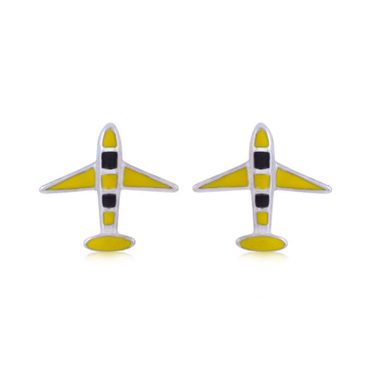 925 Sterling Silver Rhodium Plated Cloudrider Stud For Kids