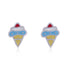 925 Sterling Silver Rhodium Plated Frosted Cone Stud For Kids