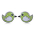 925 Sterling Silver Rhodium Plated Green Bird Stud For Kids