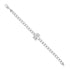 925 Sterling Silver Rhodium Plated Lord Raghavendra Charm Cuban Link Bracelet for Men and Women