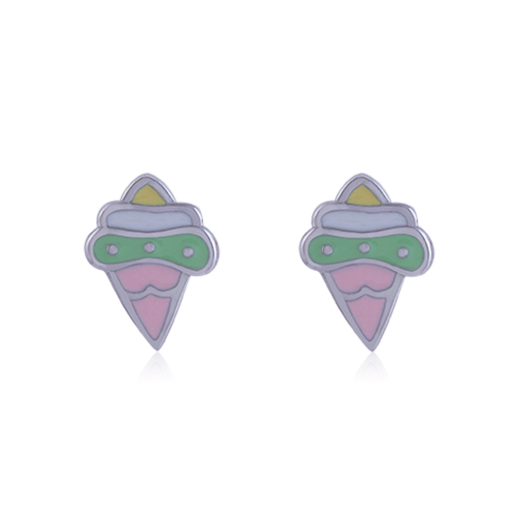 925 Sterling Silver Rhodium Plated Melty Magic Stud For Kids