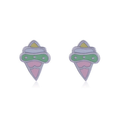 925 Sterling Silver Rhodium Plated Melty Magic Stud For Kids