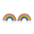 925 Sterling Silver Rhodium Plated Mini Rainbow Stud For Kids