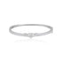 925 Sterling Silver Rhodium Plated Minimal Heart Sparkling Bracelet For Women