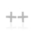 925 Sterling Silver Rhodium Plated Modern Cross Petite Stud for Women