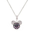 925 Sterling Silver Rhodium Plated Mosaic Mickey Pendant For Kids