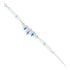 925 Sterling Silver Rhodium Plated Pearl Strand Blue Stone Leaf Vines Bracelet for Women