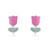 925 Sterling Silver Rhodium Plated  Pink Tulip Stud For Kids