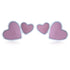 925 Sterling Silver Rhodium Plated Pinkie Paired Heart Stud For Kids