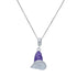 925 Sterling Silver Rhodium Plated Purple Pirate Hat Pendant For Kids
