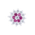 925 Sterling Silver Rhodium Plated Rose Frost Starburst Nosepin for Women