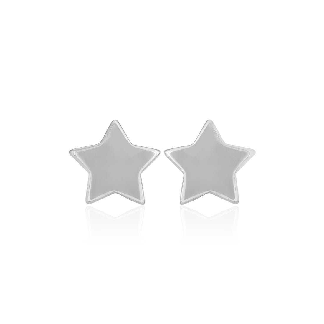 925 Sterling Silver Rhodium Plated Star Shine Stud For Kids